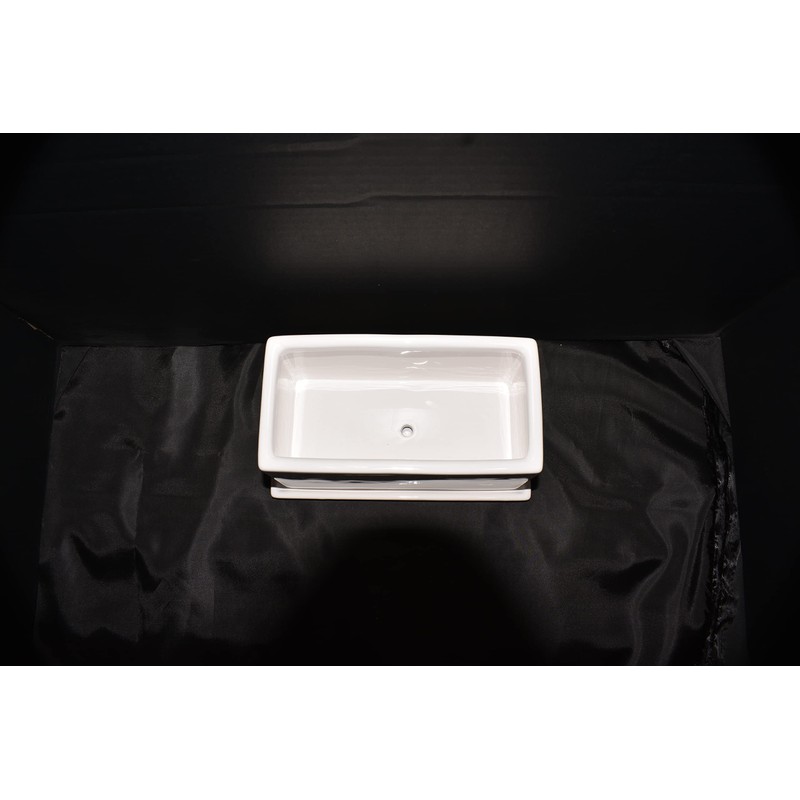 New 8" White Rectangle Shape Bonsai Cactus Plant Planter Pot