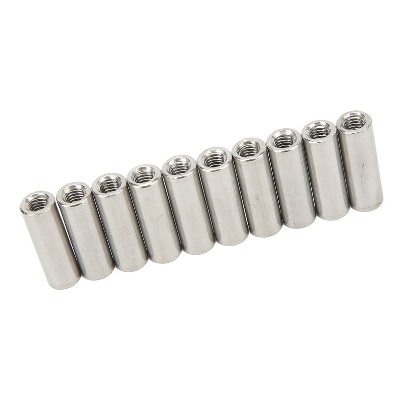 20Pcs M6 Female Thread Coupling Nut Practical Rustproof Stainless Steel