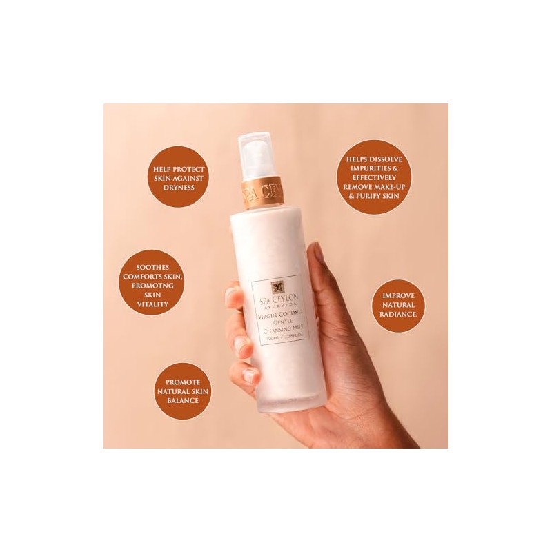 Spa Ceylon Coco Virgen - Leche Limpiadora Suave 3,38 Onzas