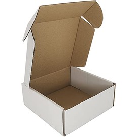 CH-BOX 5x5x2'' Corrugated Mailers, 50 Pack, Cardboard Shipping Boxes, White