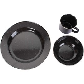 Black Enamel Camping Dinner Set