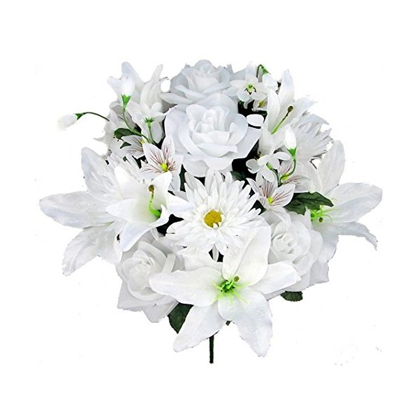 Admired by Nature GPB0104-WHITE Artificial Lily, White