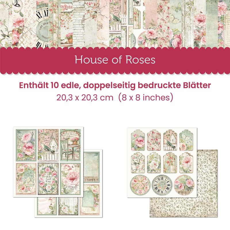 Stamperia SBBS08 Blocco di Carta 10 Fogli 20,3 x 20,3