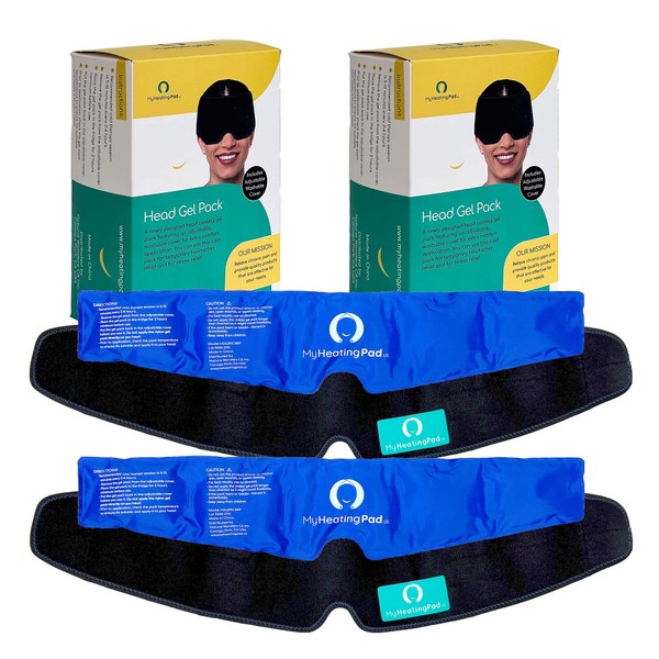 Reusable Head Gel Ice Pack with Adjustable Elastic Band -