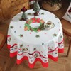 meioro Christmas Day Tablecloth, Snowflake, Santa Claus Rectangle Table Linen,