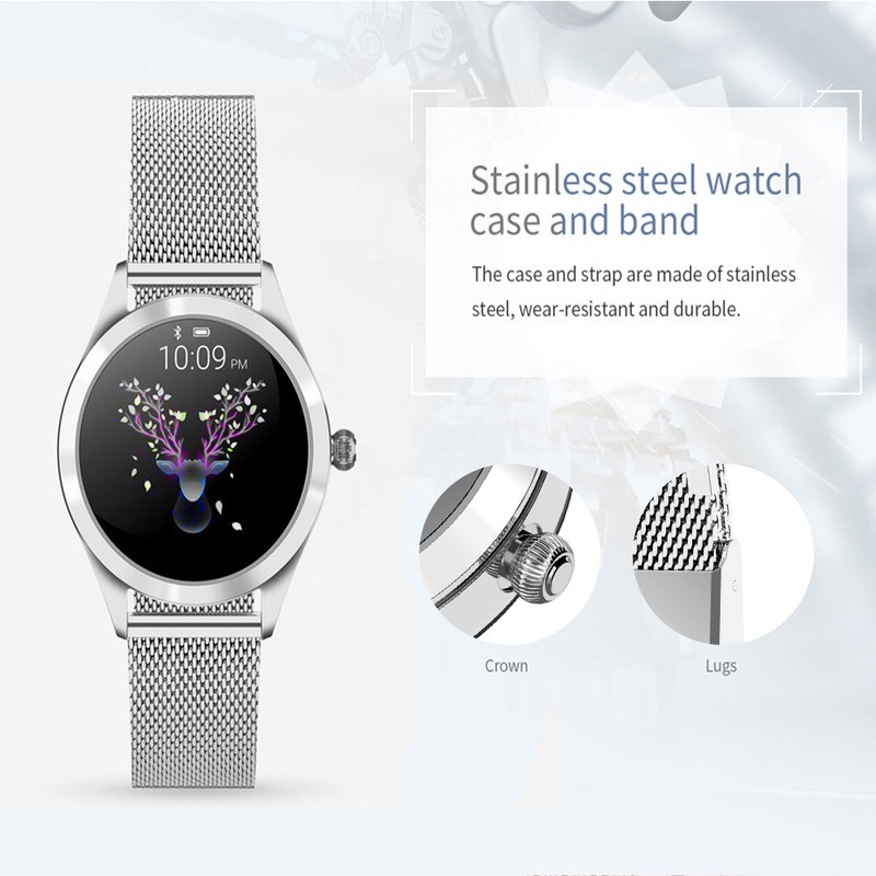 KW10 Ladies Smart Sports Watch Bracelet Round Screen Smart Monitoring