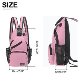 DTGN Convertible Sling Bag Crossbody Backpack - 7"x13" (LXH) Good for Women Men Hiking Travel Cycling - Shoulder Bag Casual Packs with Headphone Jack - Pink