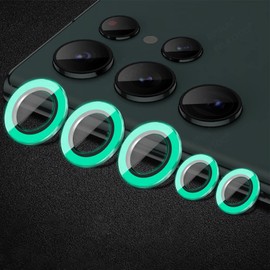 Omorro Compatible for Galaxy S24 Ultra Luminous Camera Lens Protector Ultra Thin Film Tempered Glass Camera Screen Protector Shockproof Cover Green