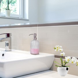 GULICA Glass Soap Dispensers with Brushed Nickel Pump Head, Hand Soap Dispenser for Kitchen and Bathroom, Heavey Glass Soap Dispenser 15oz, High Purity Glass - 1 Pack