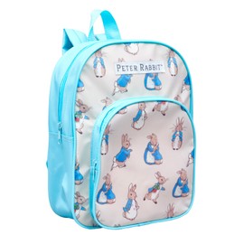 William Lamb Children's Kids Premium Quality Dual Pockets School Backpack Multi Characters Beige/Blue PR