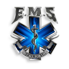 Erazor Bits First Responder Reflective Decals, On Call for Life EMS Sticker, Emergency Medical Services Vinyl for Cars, Trucks, Laptops and Coolers FF2059D-4 (4in)