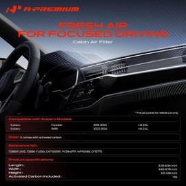 A-premium - Filtro de Aire de Cabina de Repuesto para Subaru Forester 2019-2024 Wrx 2022-2024, 2.4l 2.5l H4 Gas Dohc Turboalimentado, Un Juego de 2