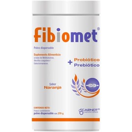 Fibiomet 270 g Suplemento en Polvo Sabor Naranja con Metilcelulosa, Galactomananos y Bacillus coagulans