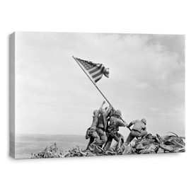 artprints1stop Canvas Print Wall Art - Photograph of Flag Raising on Iwo Jima - 36x24 inches