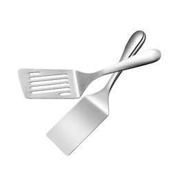 Set of 2 stainless steel grill spatulas, grill spatula, stainless steel, spatula, stainless steel, spatula, metal, stainless steel spatula, suitable for stirring frying and grilling food