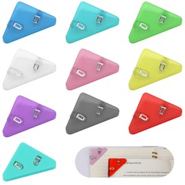 10pcs Corner Paper Clip, Triangle File Corner Paper Clips Prevent Books Curliing Multifunctional and Colorful Comer Paper Clips for School Office Family Working