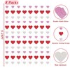 8 Packs Red Pink Silver Glitter Heart Garland String Valentines