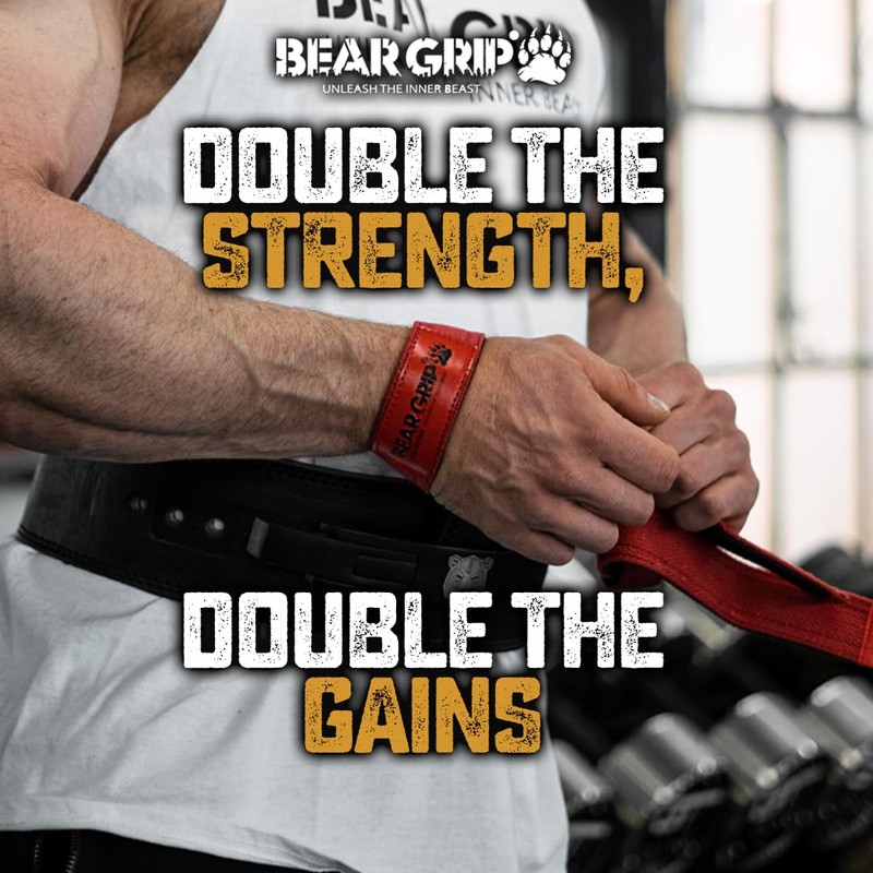 BEAR GRIP - Premium Dual Ply Lifting Straps, Elite Edition