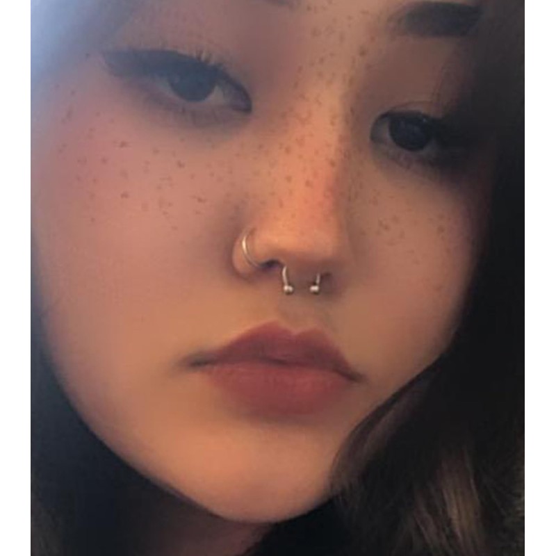 QWALIT Fake Nose Ring Fake Nose Piercing Fake Lip Piercing