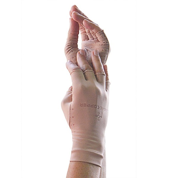 Tommie Copper Women's Recovery half finger gloves, Nude, Small