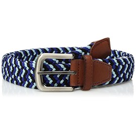 Arnold Palmer Men's Standard Elastic Braided Golf Belt, Navy/Multi, 44/46