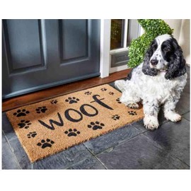 Garden Mile Decoir Doormat Door Mats Natural Look Mats Slip Resistant PVC Backing Safe Anti-Slip Indoor Outdoor Use (Woof)