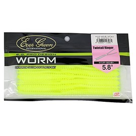 Evergreen Worm Twin Tail Ringer 5.8" Solid Chart #79 Lure