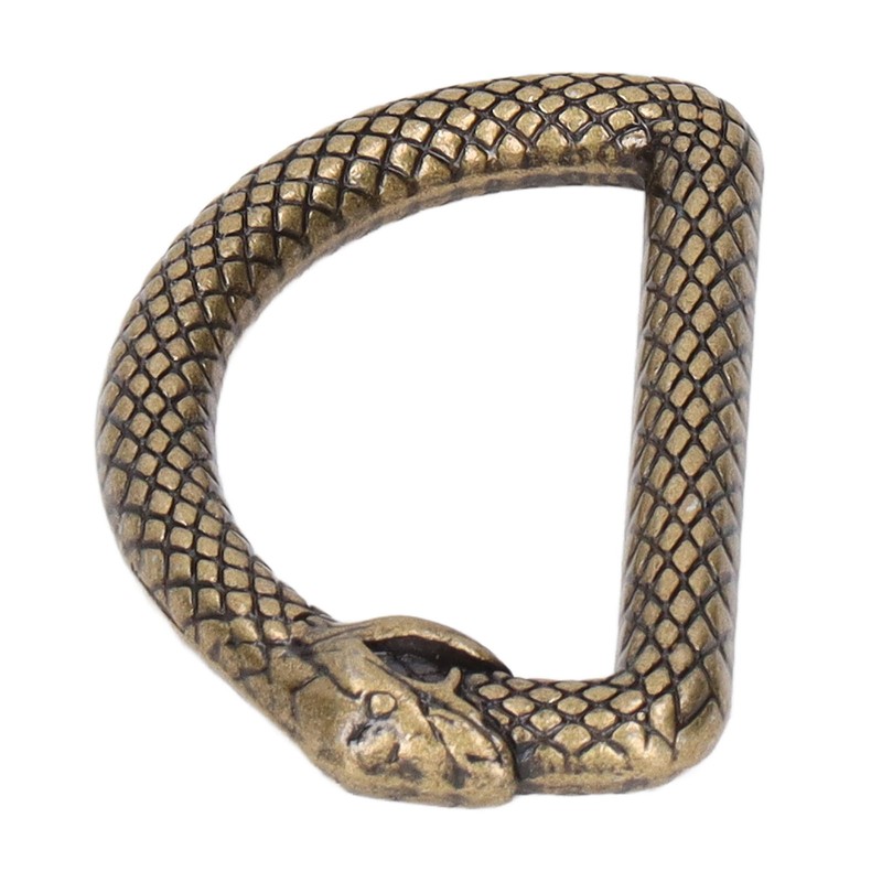 20Pcs Metal D Rings Snake Pattern Wear Resistant Metal Rings