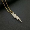 Bling Lightning Bolt CZ Iced Out Necklace for Men,Fake Diamond