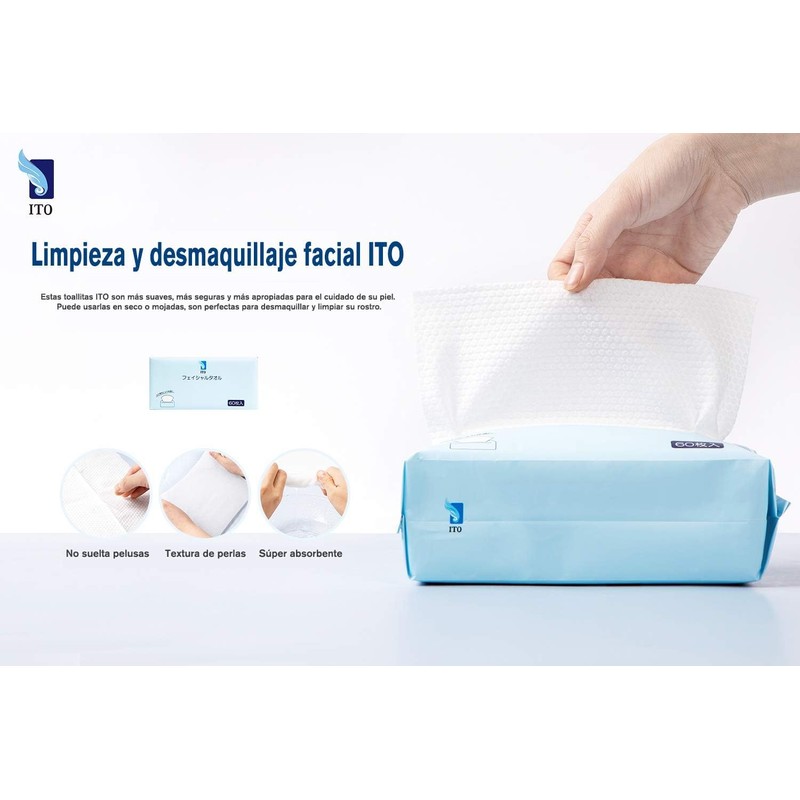 Facial Towels, ITO Face Towels, Pack of 60, Sensitive Skin,