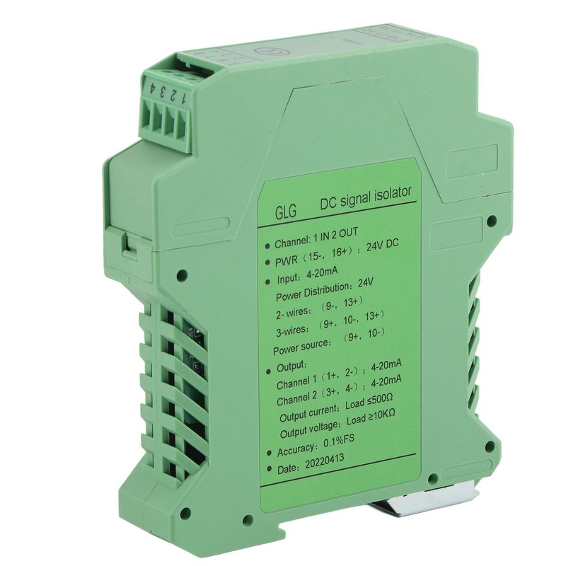 ANGGREK Splitter,4-20Ma,DC 24V DC Current Isolator Transmitter 4-20mA PLC Detect