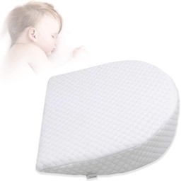 Sleep Pillow for Boys and Girls,Breathable Memory Foam Head Wedge Cushion Prevents Spit Pillow(Semicircle-white04)