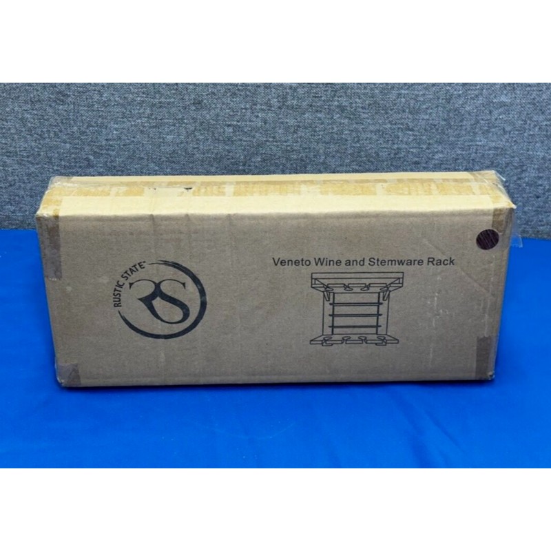 Rustic State Stemware & Wine Holder Wall Mounted Shelf -