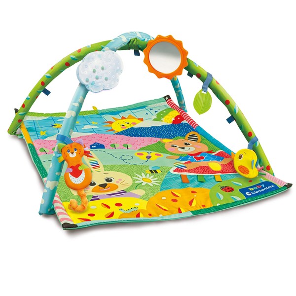 Clementoni - My First Discoveries Activity Gym, Multifunctional Newborn Gym, with Multisensory Activities, Play Mat Children 0 Months, Multicoloured, 17757
