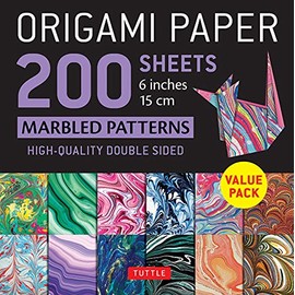 Origami Paper 200 sheets Marbled Patterns 6" (15 cm): Tuttle Origami Paper: Double Sided Origami Sheets Printed with 12 Different Patterns (Instructions for 6 Projects Included)