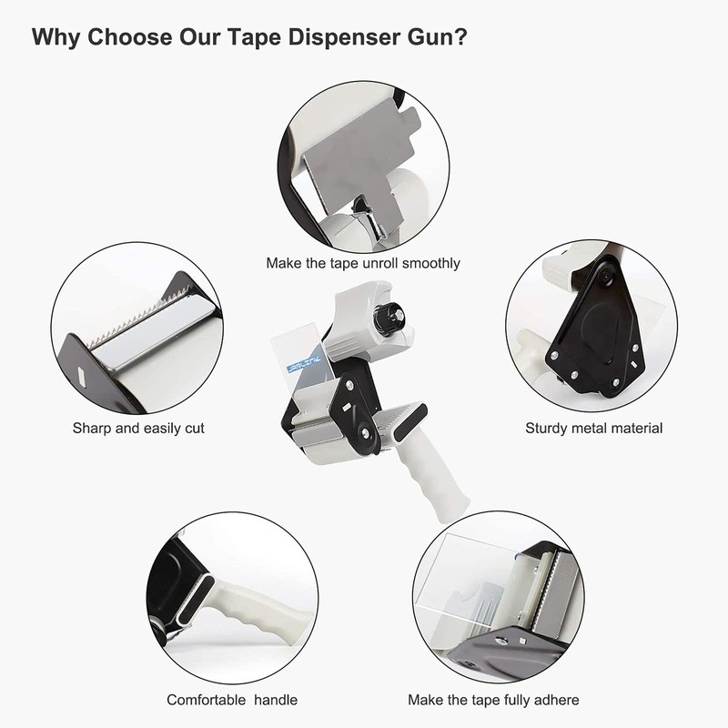 JARLINK Packing Tape Dispenser Gun (2 Pack) with 2 Rolls