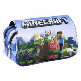 JXBBAAC Minnecrraft Pencil Case, Minnecrraft Pencil Case with Zips, Cartoon Pencil Case, Large Capacity Pencil Case, Pencil Bag, School Pencil Case Organiser for Office School, black, Backpack