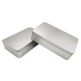 WESTKAIBA Set of 2 Retro Flat Storage Tins with Lid