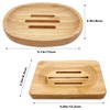 AYWFEY 4 Pcs Natural Wooden Soap Holders, Bamboo Soap Holders,