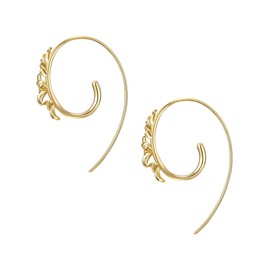 Glanzstücke München Women's Earrings 925 Sterling Silver Yellow Gold-Plated 18 Carat Flower Silver Earrings
