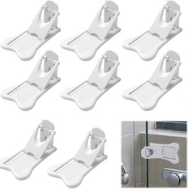 Sliding Door Lock, 8pcs Child Lock, Child Safety Locks, Baby Proof Cupboard Locks with No Screws or Drills, Sliding Window Locks for Sliding Glass Doors, Windows, Closets & Cabinets