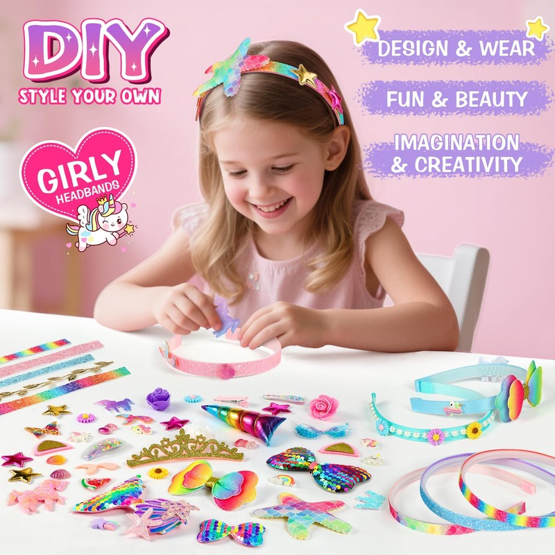 Pourbibi Set of 10 for making a headband for girls