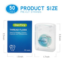 840D Fluffy Floss Threaders,Deep Clean Dental Floss for Braces, Bridges, and Implants,Super Floss, 50 Count, Pack of 1