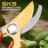 Garden Shears, Sharp Japanese SK5 Steel Blade Effortlessly Prunes 1/4"