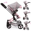Bayer Design: Pram City Vario Stroller - Gray & Pink