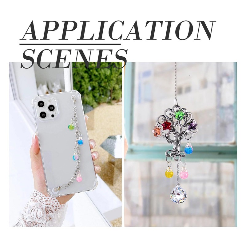 Beadthoven 120Pcs Crackle Glass Crystal Charms Teardrop Glass Dangle Beads