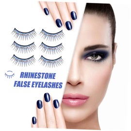 Baluue 15pairs Thick Dramatic Performance False Eyelashes with Diamonds of Reusable Lashes for Dance Stage Makeup Lightweight Curved and Comfortable for Stunning Eye Looks