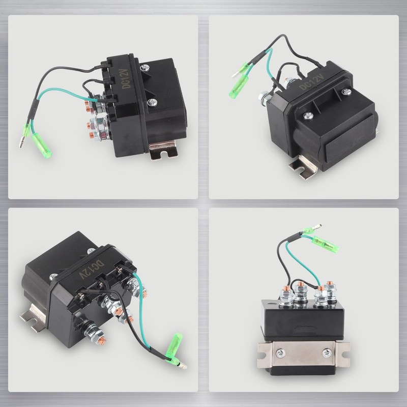 Winch Solenoid Relay, Black Heavy Duty Electric Contactor ATV UTV's