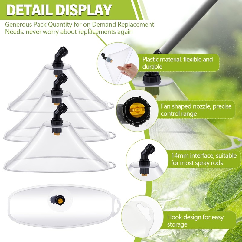 Rossesay 10 Pcs Drift Guard with Flat Sprayer Nozzle Spray