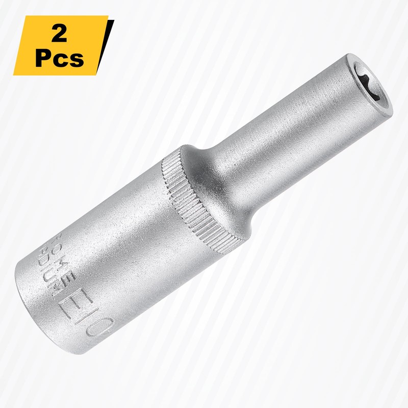 sourcing map 2pcs E-Torx Socket 1/2" Drive E10 External Torx